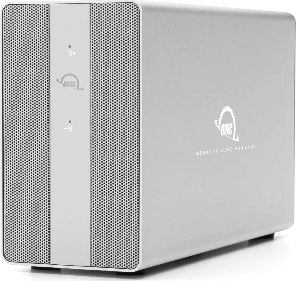 Kieszeń OWC OWC Mercury Elite Pro Dual with 3-Port USB Hub, Drive Enclosure (silver, USB 10Gb/s External Storage Solution)
