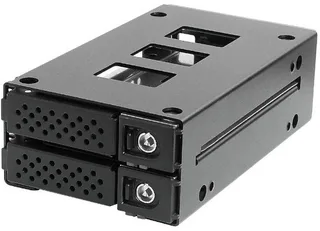 JOUJYE Backplane JJ-N-29SS15 fuer 2 SATA SAS I II III HDD/SSD 6,4cm/2,5Zoll bis 12Gbps Inklusive Einbauwinkel fuer 5,25Zoll Bay