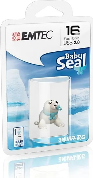 Pendrive Emtec Emtec Baby Seal pamięć USB 16 GB USB Typu-A 2.0 Niebieski, Biały