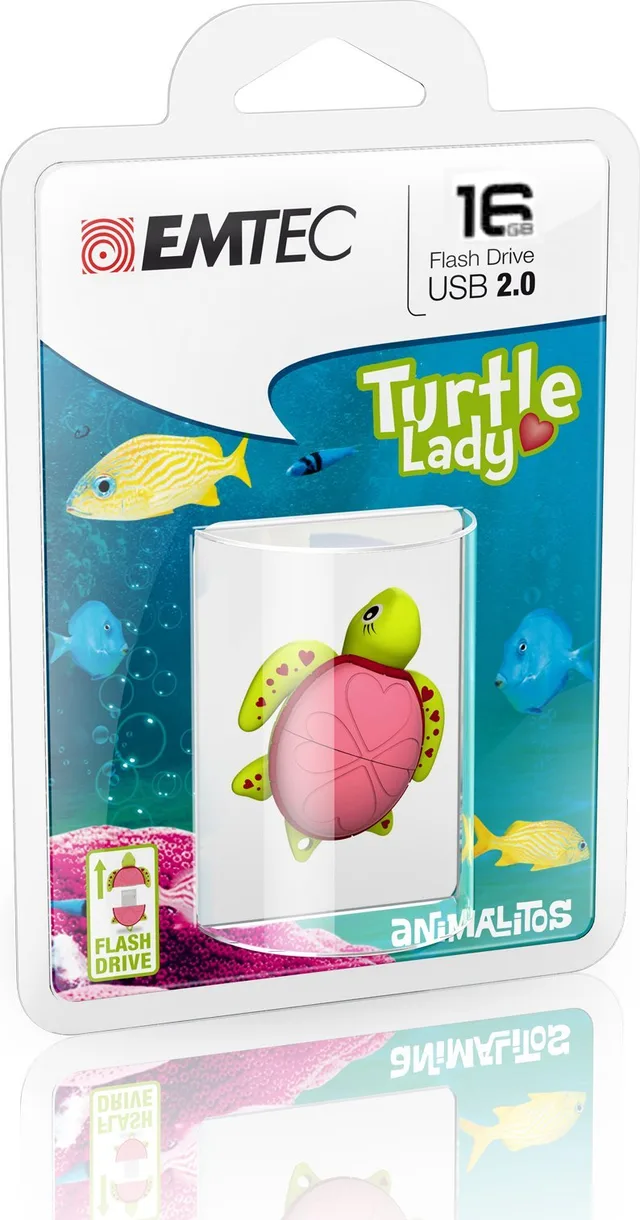 Emtec Turtle Lady pamięć USB 16 GB USB Typu-A 2.0 Zielony, Różowy
