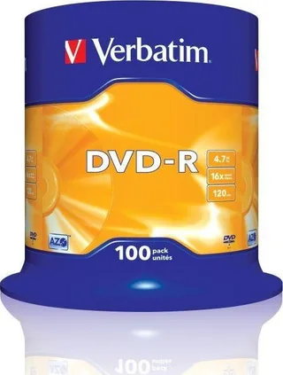 Verbatim DVD-R Verbatim 16x 4.7GB (Cake 100) MATT SILVER