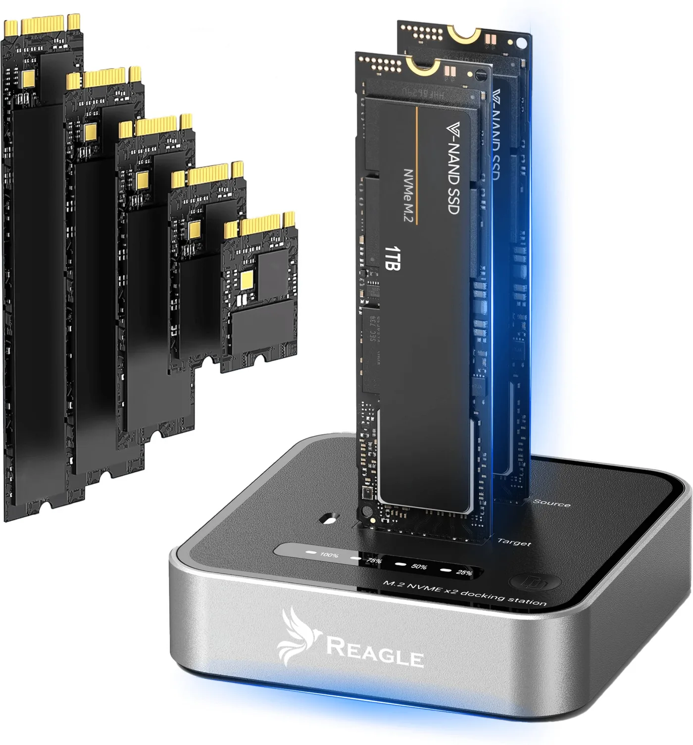 Stacja dokująca Reagle Stacja klonująca dysk SSD NVME PCIe M.2 USB-C 3.2 M2 Adapter do 4TB 10gbps