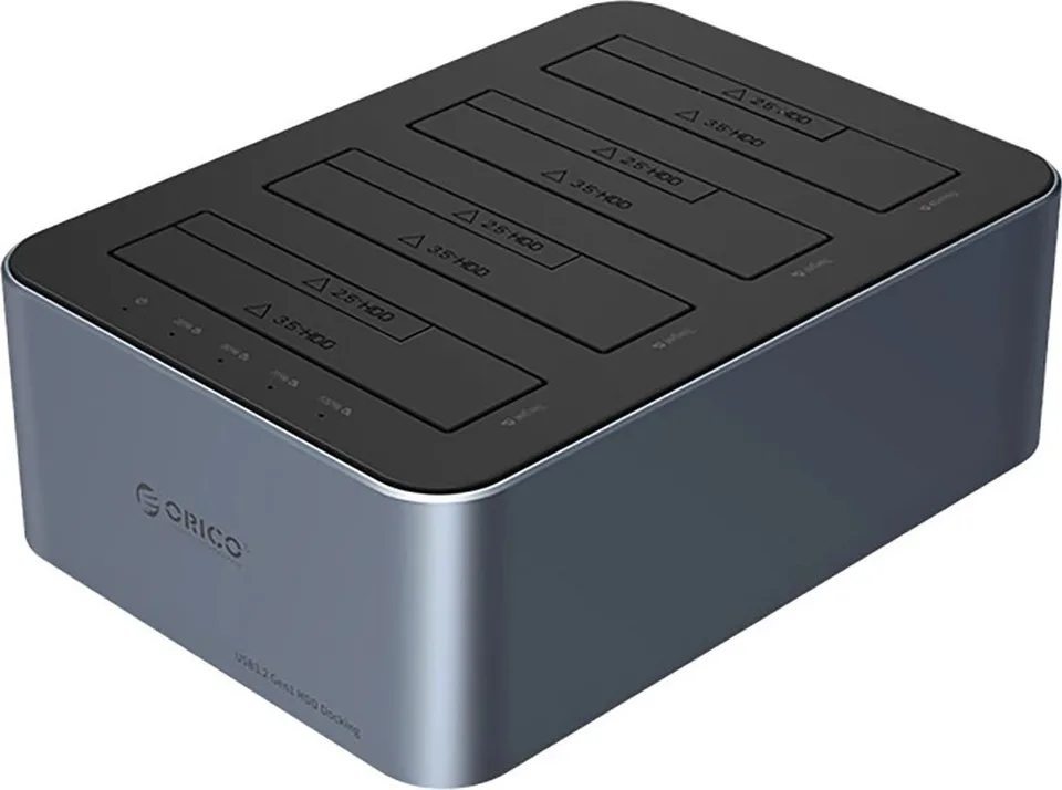 Stacja dokująca na 4 dyski z funkcją klonowania offline 2,5"/3,5" SATA HDD/SSD - szara