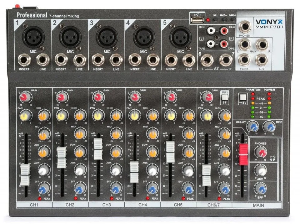 Mikser 7- kanałowy VMM-F701 Vonyx one size