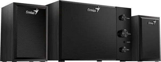 Głośniki komputerowe Genius Genius głośniki SW-2.1 350, 2.1, 15W, czarne, kontroler, kontrola tonów niskich i wysokich, 3,5 mm j