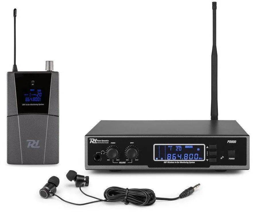 Douszny system monitorowy odsłuchowy UHF PD800 one size