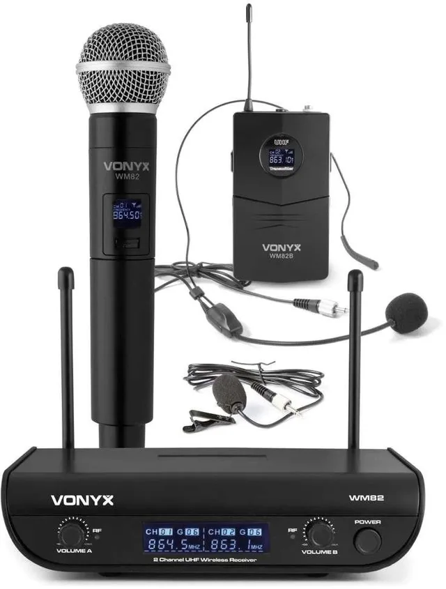 Bezprzewodowy zestaw mikrofonowy Vonyx WM82C one size