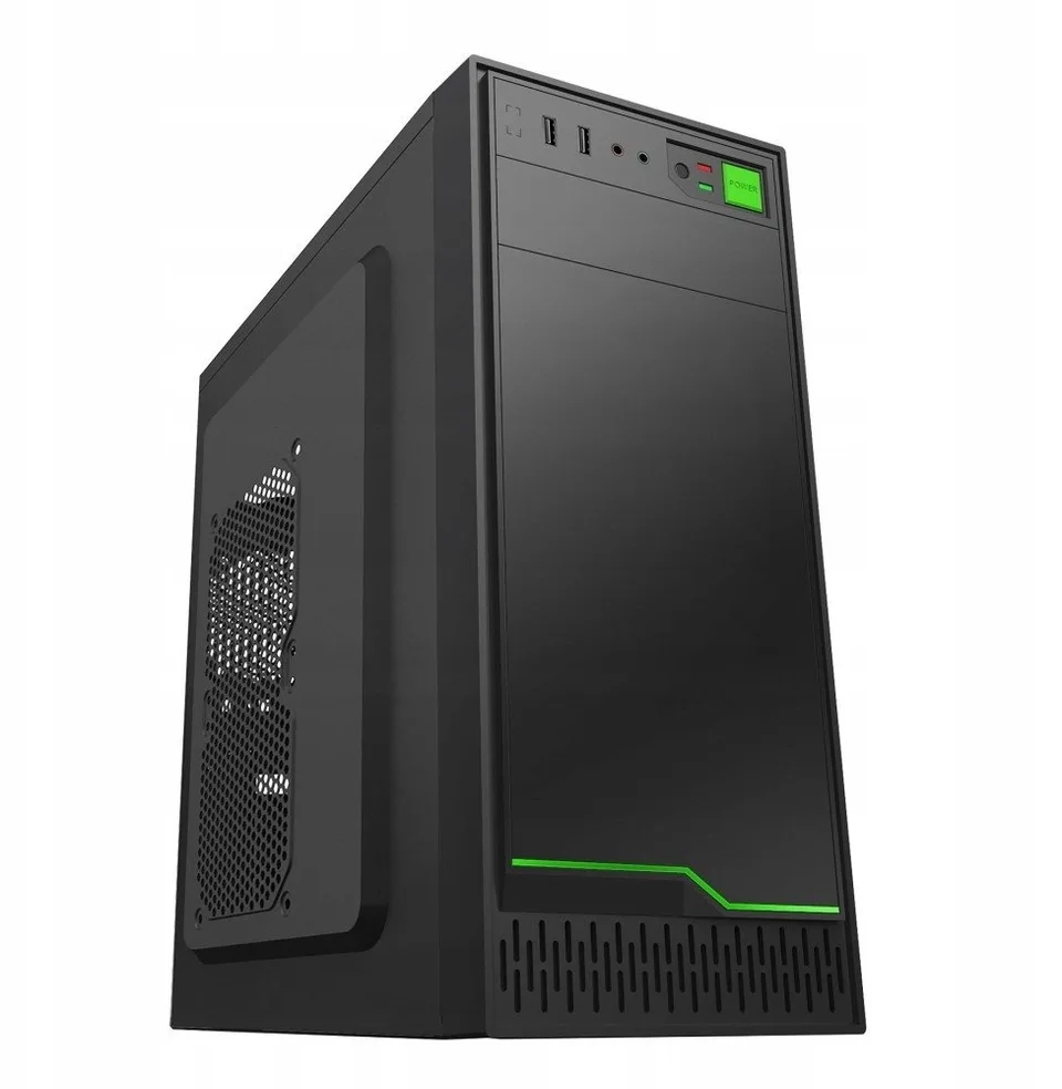 EUROCASE skříň ML N6-500B, Midi Tower, 1xUSB-C, 2xUSB 3.0, 2x audio, bez zdroje