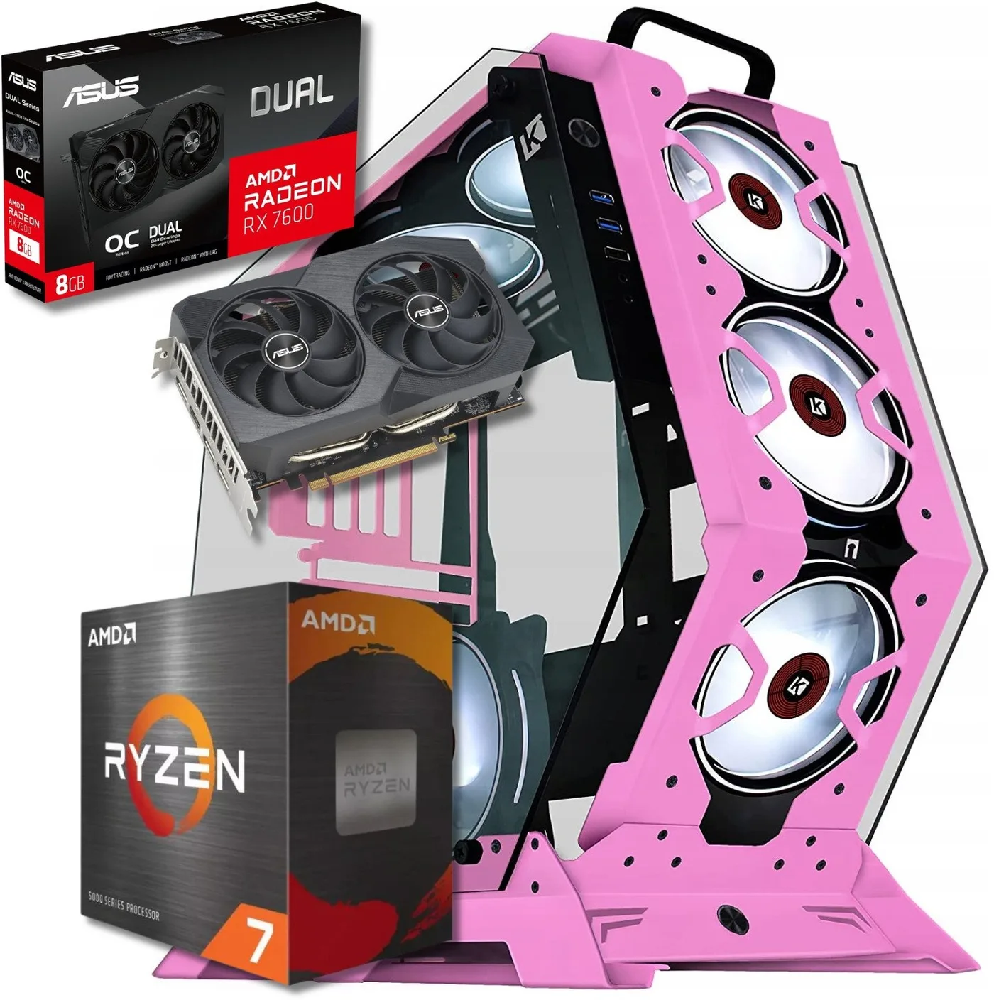Komputer BSG Raptor V17 AMD Ryzen 7 AMD Radeon RX 7600 32GB DDR4 1000GB SSD Windows 11