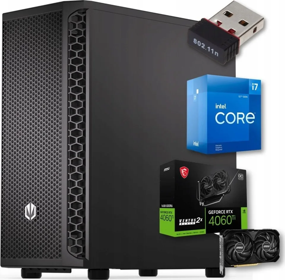 Komputer Pix Titan V2 Intel Core i7 GeForce RTX 4060TI 64GB DDR4 1000GB SSD Windows 11