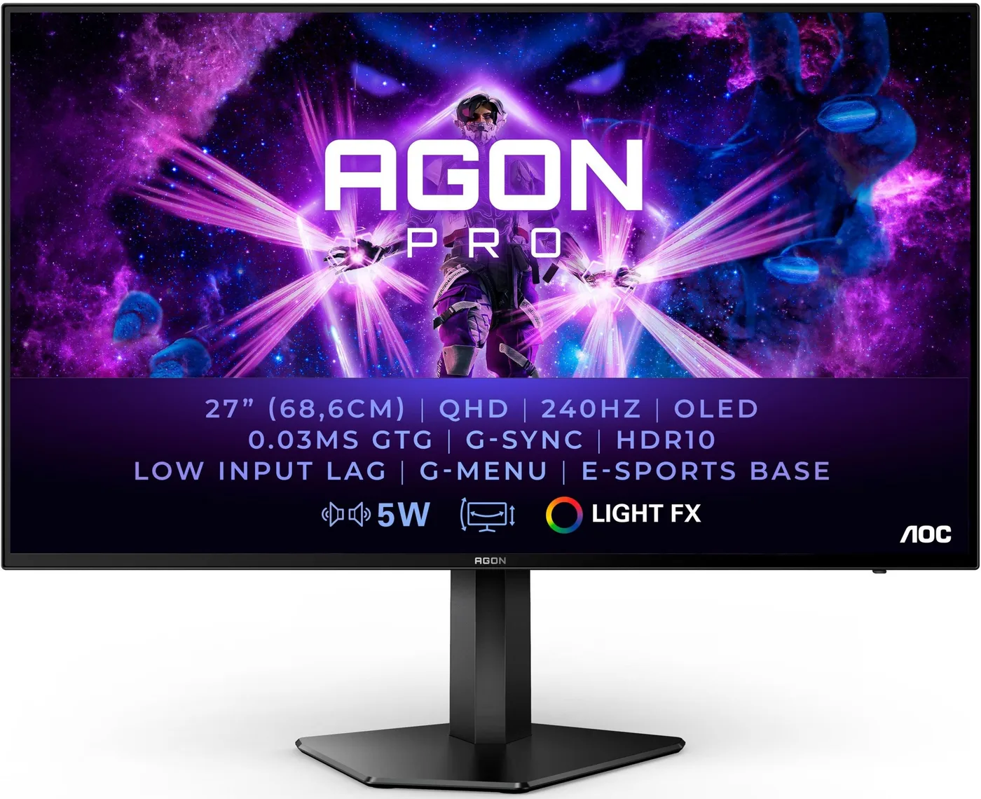Monitor 26.5 cala AG276UZD 4K QD-OLED 240Hz HDMIx2 DP USB-C Pivot