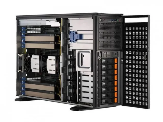 Serwer NTT Tytan 4208S27 GPU --- TOWER 4U, 8 x SATA RAID 1,10,5, Xeon&reg 4410T, 2 x 960GB SSD, 2 x 32GB RAM DDR5, 2 x LAN RJ45
