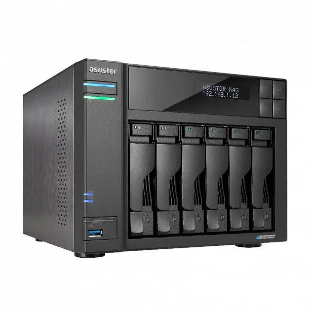 Serwer plików Asustor LOCKERSTOR 6 AS6706T 6-bay, Intel Celeron N5105 Czterordzeniowy 2.0GHz, 8GB RAM DDR4. 4x M.2 PCIe (NVMe),