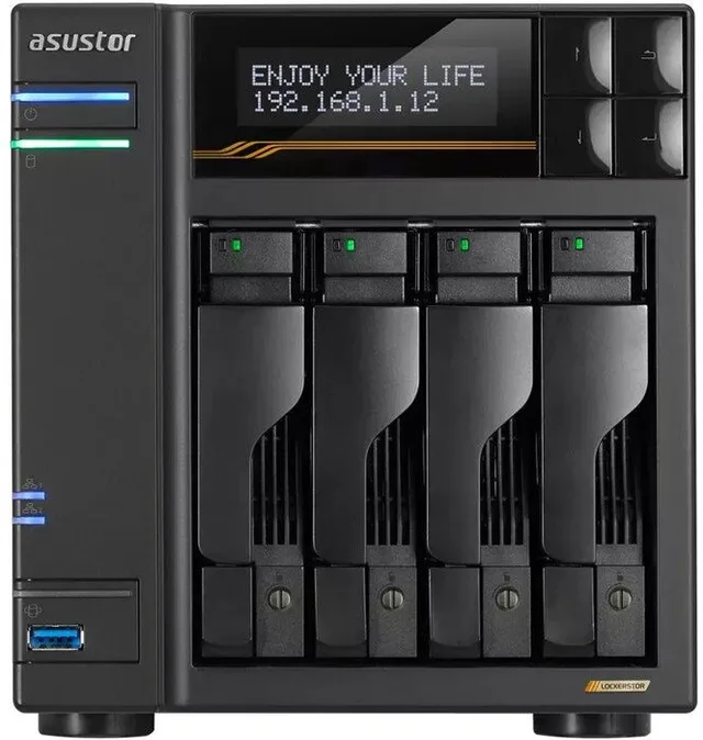 Serwer plików Asustor LOCKERSTOR 4 AS6704T 4-bay, Intel Celeron N5105 Czterordzeniowy 2.0GHz, 8GB RAM DDR4. 4x M.2 PCIe (NVMe),