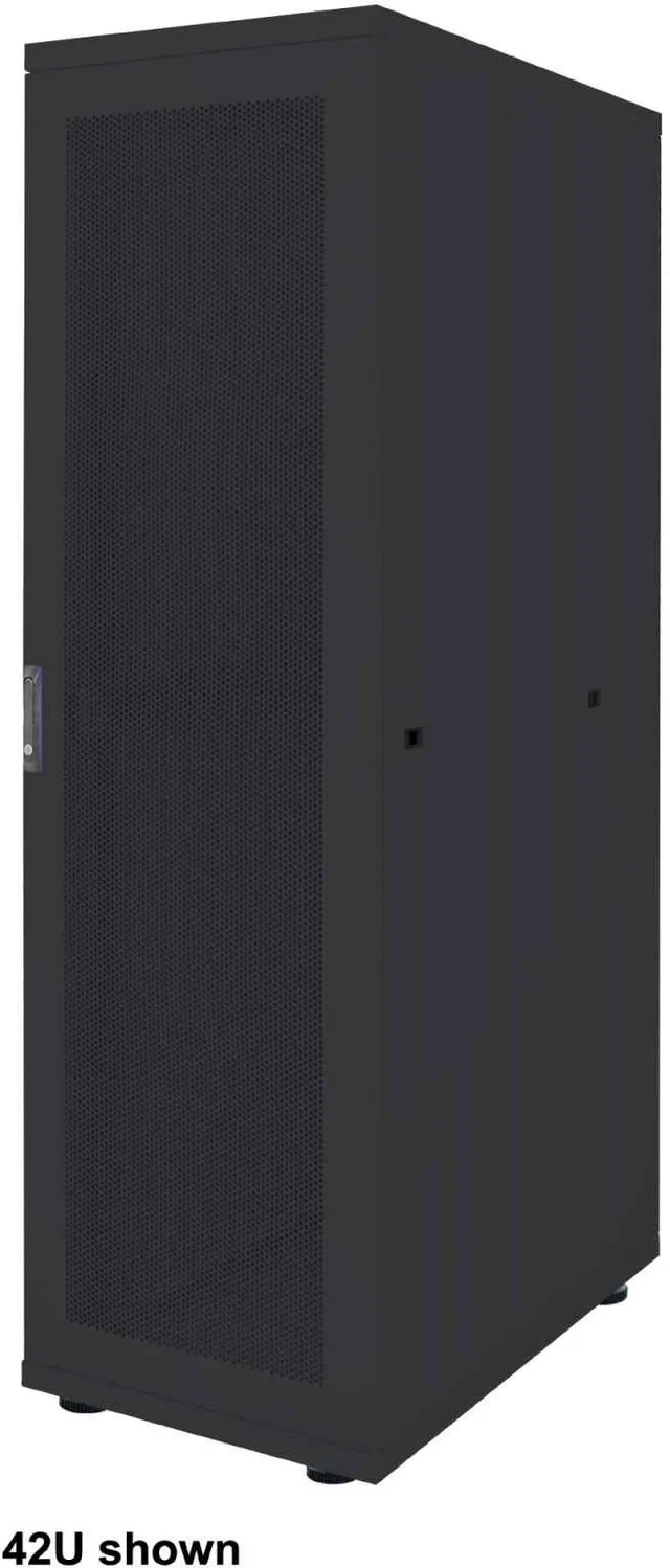 INTELLINET 48,3 cm 19 Zoll Serverschrank Basic Line 36 HE 1766x600x1000mm HxBxT Flatpack Traglast 600kg schwarz