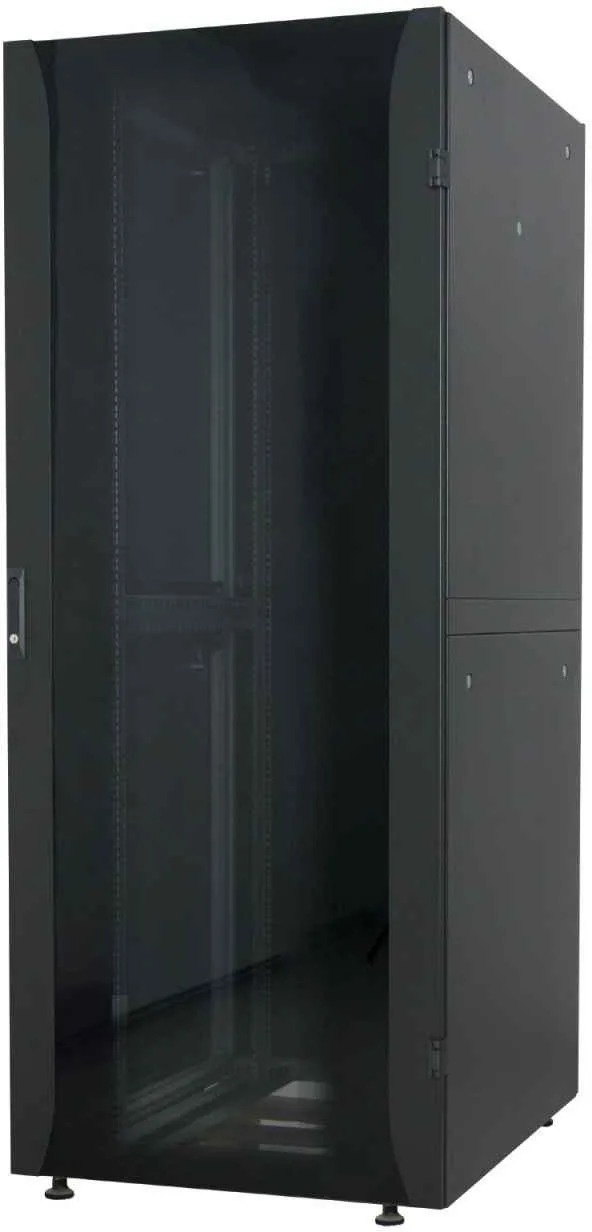 INTELLINET 48,3 cm 19 Zoll Netzwerkschrank Premium Line 42 HE 2033x600x800mm HxBxT Flatpack Traglast 2000kg schwarz