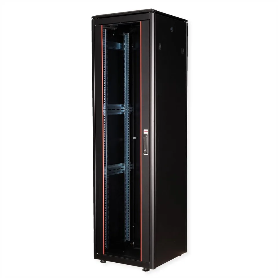 Szafa Roline ROLINE Netzwerkschrank Pro 48,26cm 19Zoll 47 HE 600x600 BxT Glast�r schwarz
