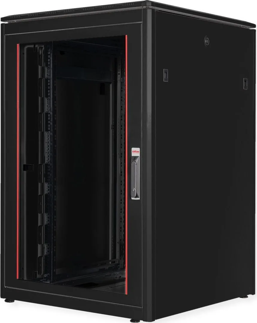 Szafa Roline ROLINE Netzwerkschrank Pro 48,26cm 19Zoll 22 HE 800x800 BxT Glast�r schwarz