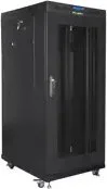 Szafa instalacyjna rack stojąca 19" 32U 600x1000 czarna drzwi perforowane LCD Lanberg (Flat Pack)