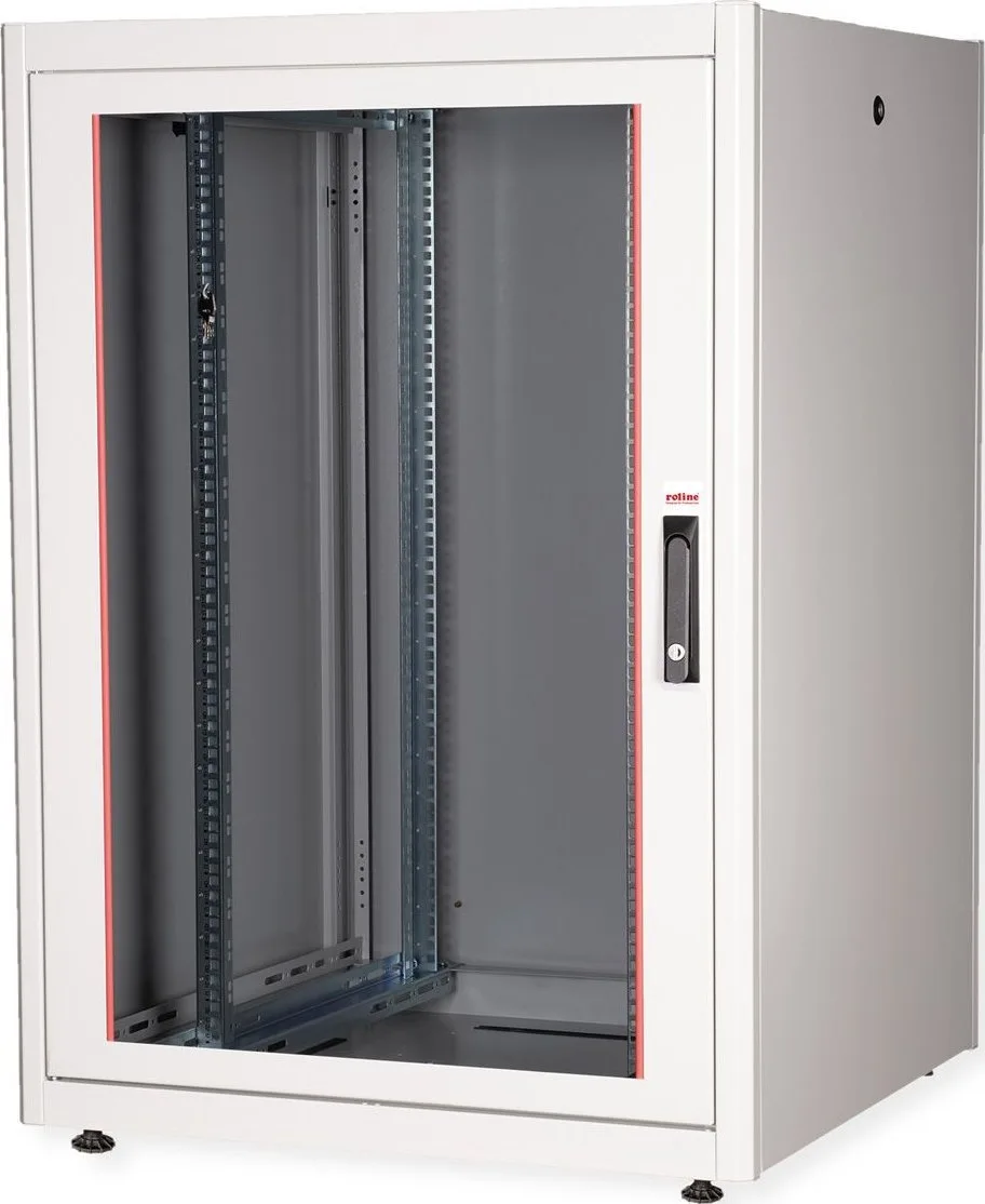 Szafa Roline ROLINE Netzwerkschrank Basic 48,26cm 19Zoll 22 HE 800x800 BxT Glast�r grau