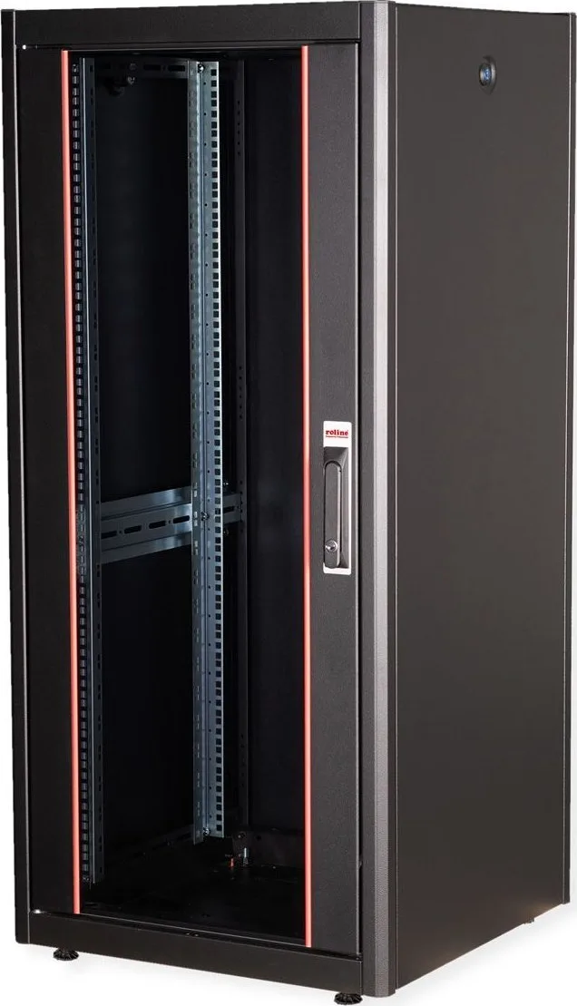 Szafa Roline ROLINE Netzwerkschrank Basic 48,26cm 19Zoll 26 HE 600x600 BxT Glast�r schwarz