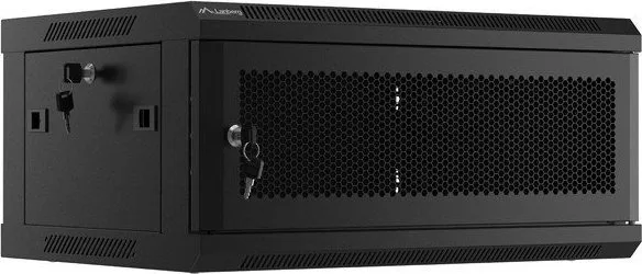 Szafa Lanberg Szafa wiszšca 19 cali 4U 600x450 drzwi perforowane (flat pack) czarna