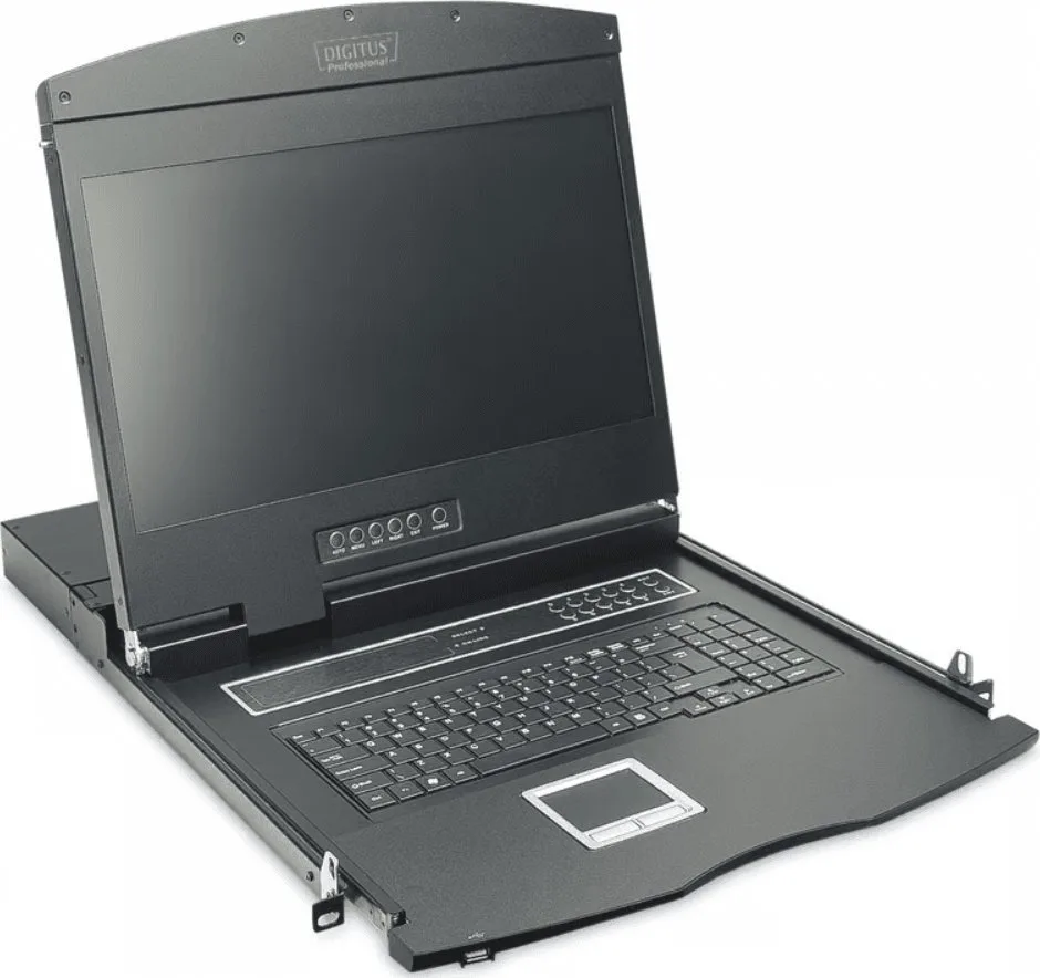 Konsola KVM Digitus Konsola 19 LCD z touchpad KVM 8 portów 1U komplet kabli (8xDS-19231) klawiatura US-DS-72211-2US