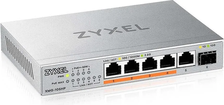 Switch ZyXEL Przełšcznik 5 portów 2,5G +1SFP+ XMG-105HP-EU0101F