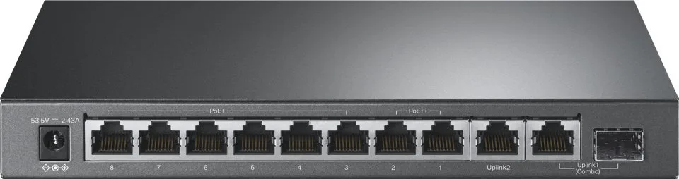 Switch TP-Link TP-Link CCTV switch TL-SG1210PP (9xGbE,1xGbE/SFP combo uplink, 1xGbE uplink, 6xPoE+,2xPoE++,123W, fanless)