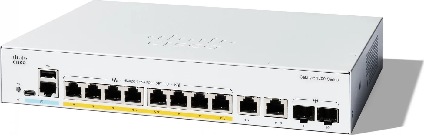 Switch Cisco CISCO Catalyst 1200 8-port GE PoE Ext PS 2x1G Combo