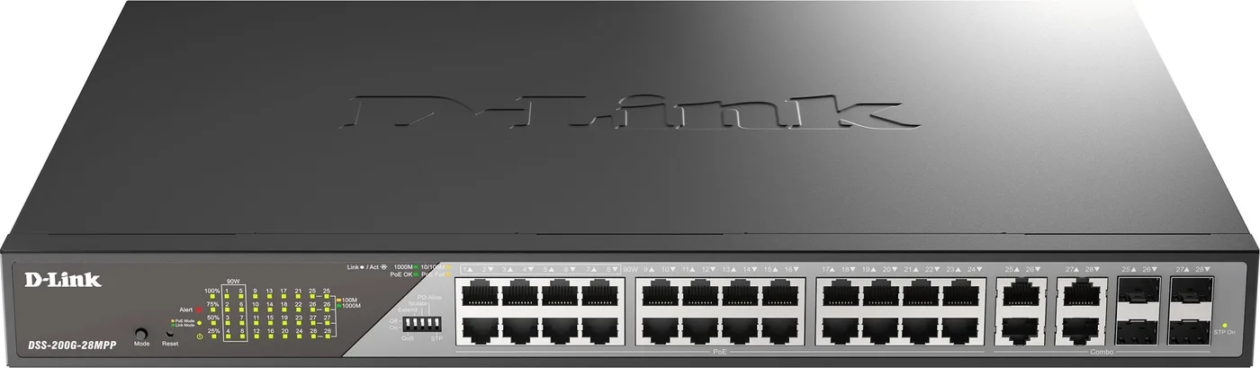 Switch D-Link D-Link DSS-200G-28MP/E 28-Port Desktop Gigabit PoE Switch