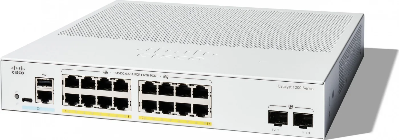 Switch Cisco CISCO Catalyst 1200 16-port GE PoE 2x1G SFP