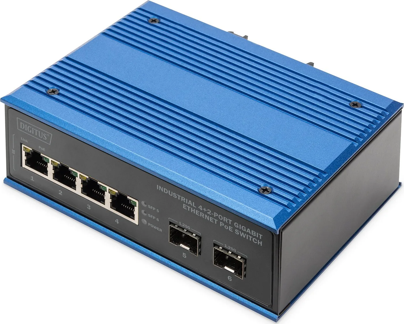 Switch Digitus DIGITUS Switch 4+2-Port Gigabit Ethernet PoE SC 20 km