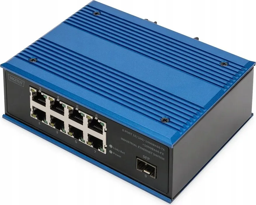 Switch Digitus DIGITUS Switch Ind. 8-Port Gigabit Unmanaged blau