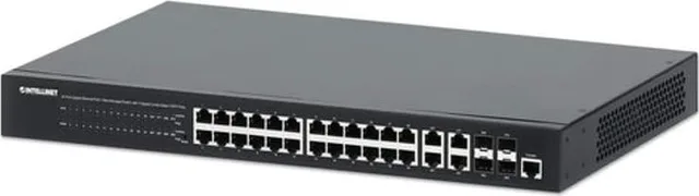 Switch Intellinet Network Solutions INTELLINET 24 Port Gigbit PoE+ Switch mit 4 SFP-Ports