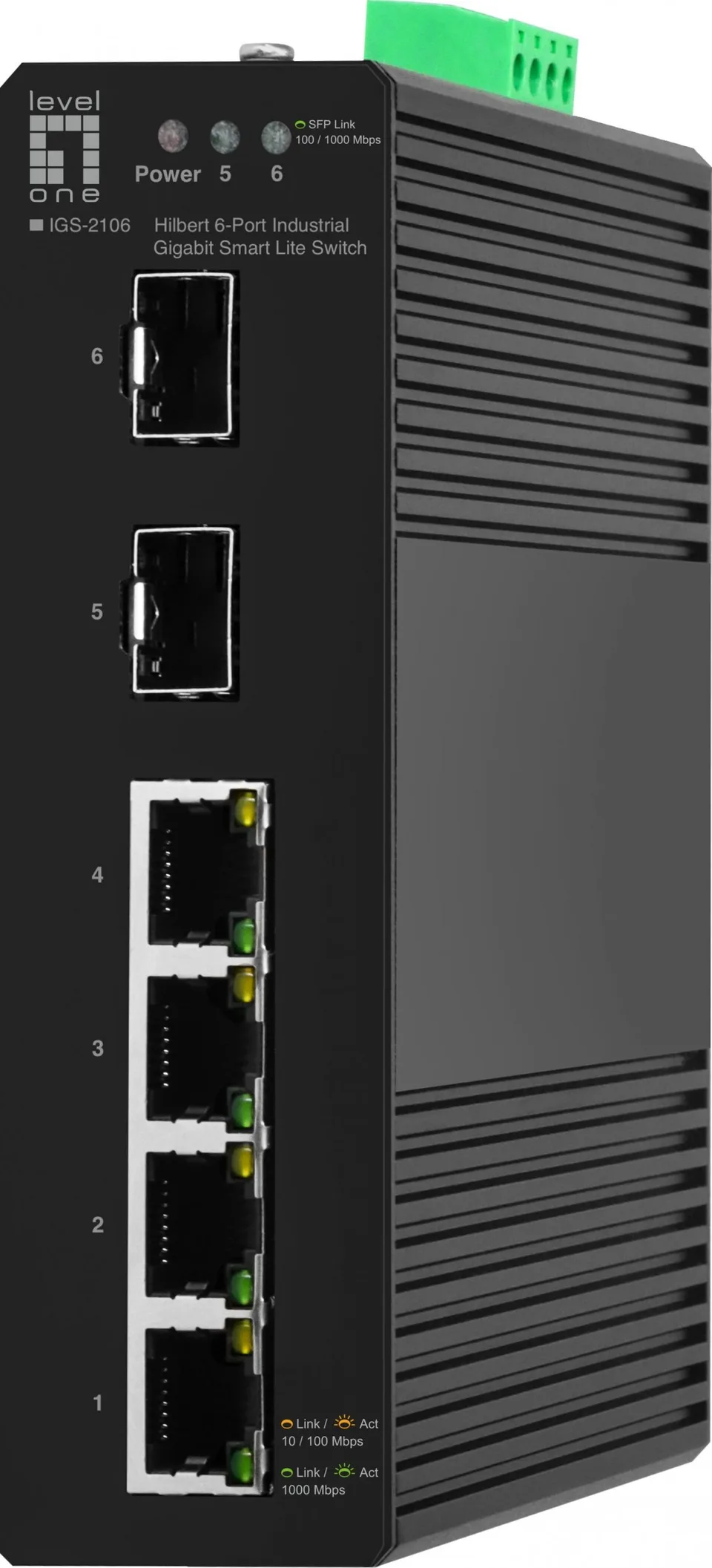 Switch LevelOne LevelOne IGS-2106 łącza sieciowe Zarządzany L2 Gigabit Ethernet (10/100/1000) Czarny