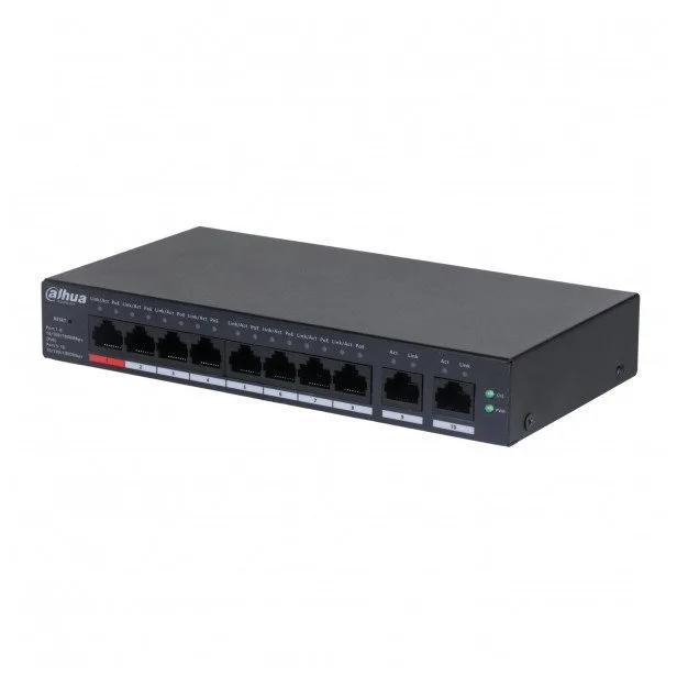 Switch zarządzalny Dahua CS4010-8GT-60 8x1GbE 2x1GbE uplink PoE 60W