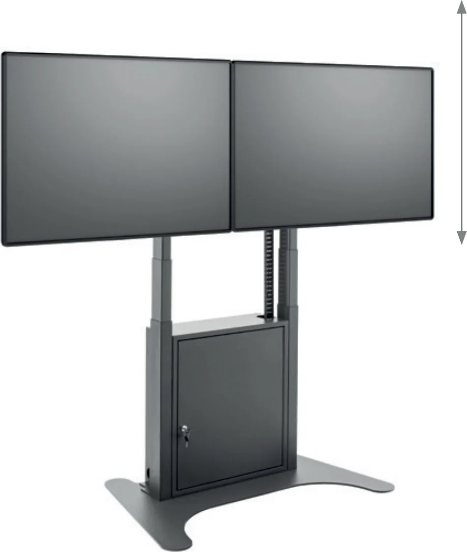 Hagor HAGOR Floorstand Lift Pro Light Dual Black Lift-Standsystem 2x 117-165cm 46-65Zoll screens max VESA 800x600 max Traglast 2