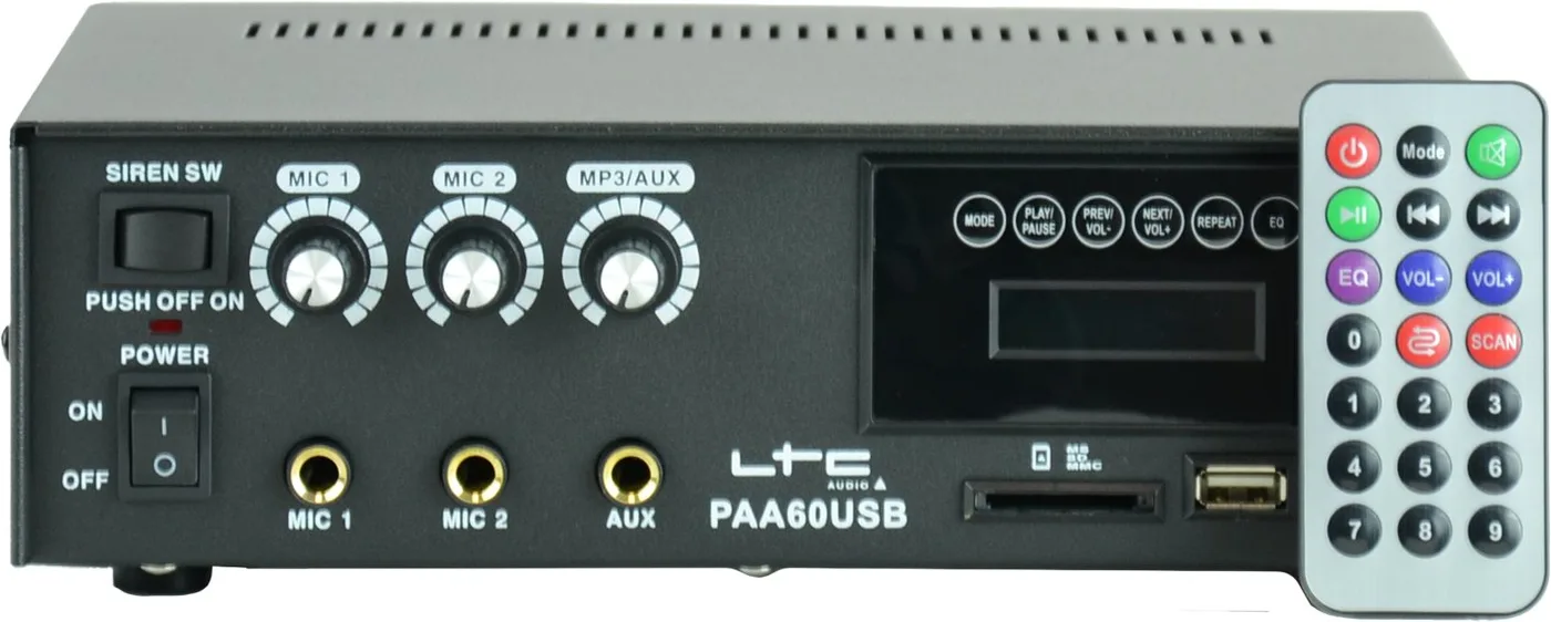 Wzmacniacz radiowęzłowy z odtwarzaczem PAA60USB one size