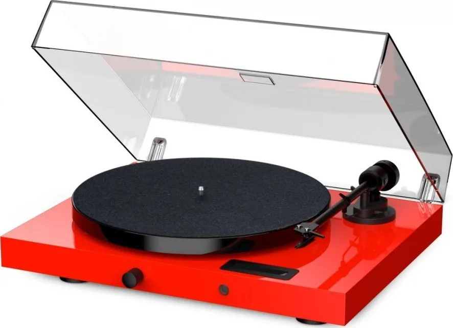 Gramofon Pro-Ject Audio Systems Pro-Ject JukeBox E1 + piano OM5e  Gramofon, System all-in-one / Plug and Play z Bluetooth, czerw