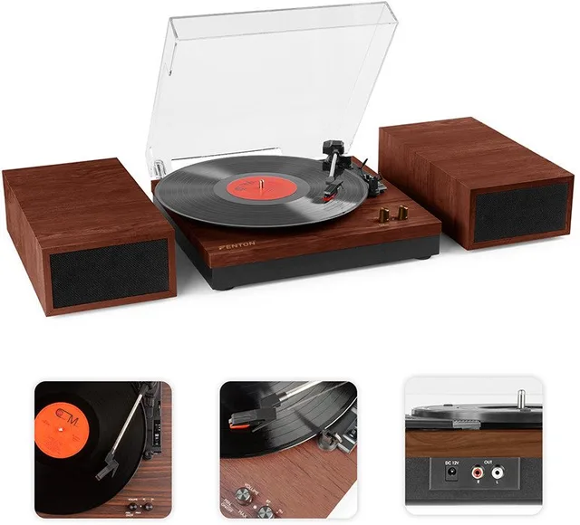 Gramofon RP165C Fenton głośniki BT brązowy one size