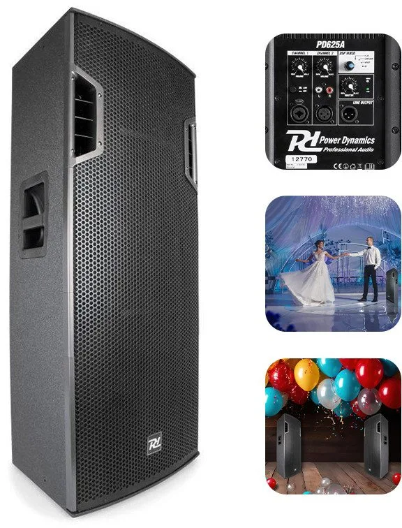 Kolumna aktywna 2x 15'' 800W Power Dynamics PD625A one size