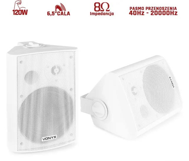 Głośniki Vonyx 6,5'' 2szt 2-drożne 120W one size
