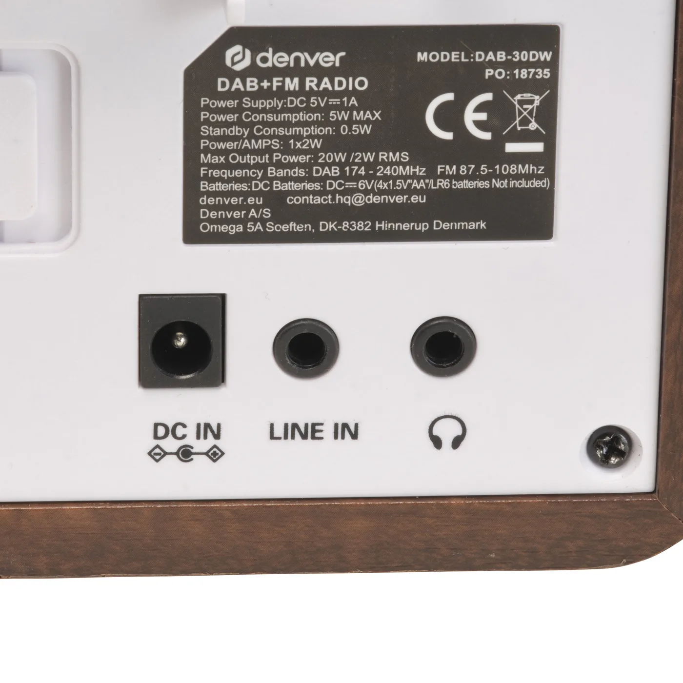 Radio DAB+/FM Denver DAB-30DW dark wood