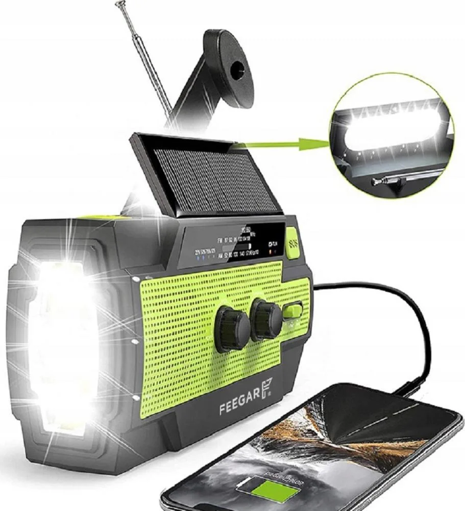 Radio Feegar Radio Budowlane Fm Solar Latarka Powerbank Feegar