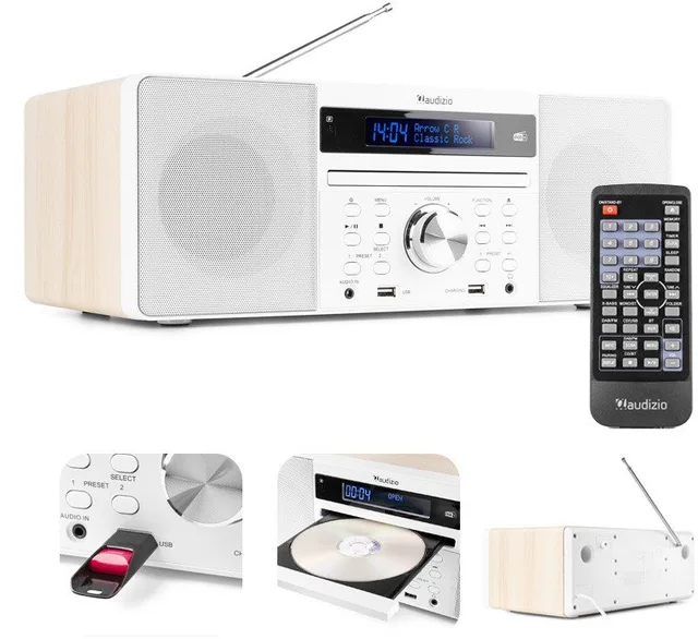 System muzyczny PRATO ALL-IN-ONE CD / DAB + biały one size