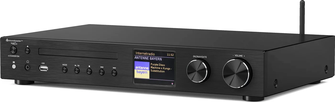 Soundmaster ICD4350SW przenośny system stereo Analogowe i cyfrowe 100 W DAB+, FM Czarny Odtwarzacz mp3
