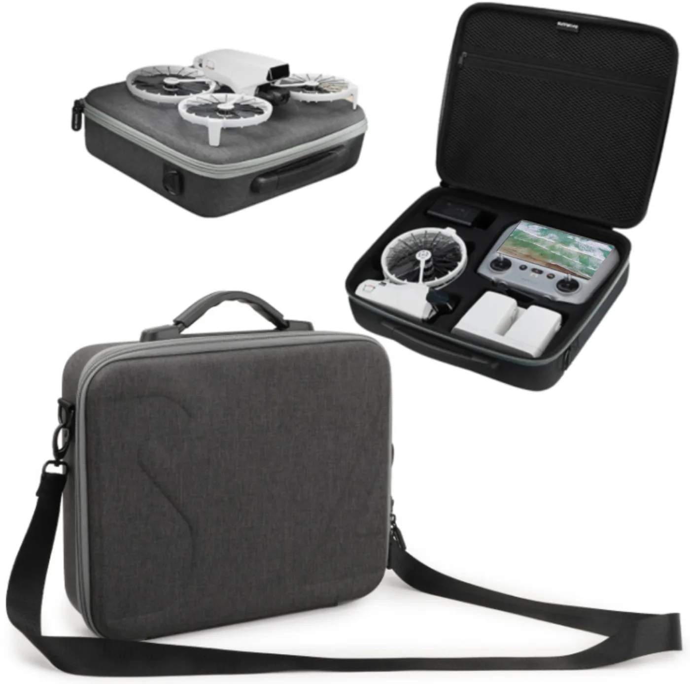 TORBA ETUI CASE COMBO FUTERAŁ SUNNYLIFE NA DRONA I AKCESORIA DO DJI FLIP (GRAFITOWA)