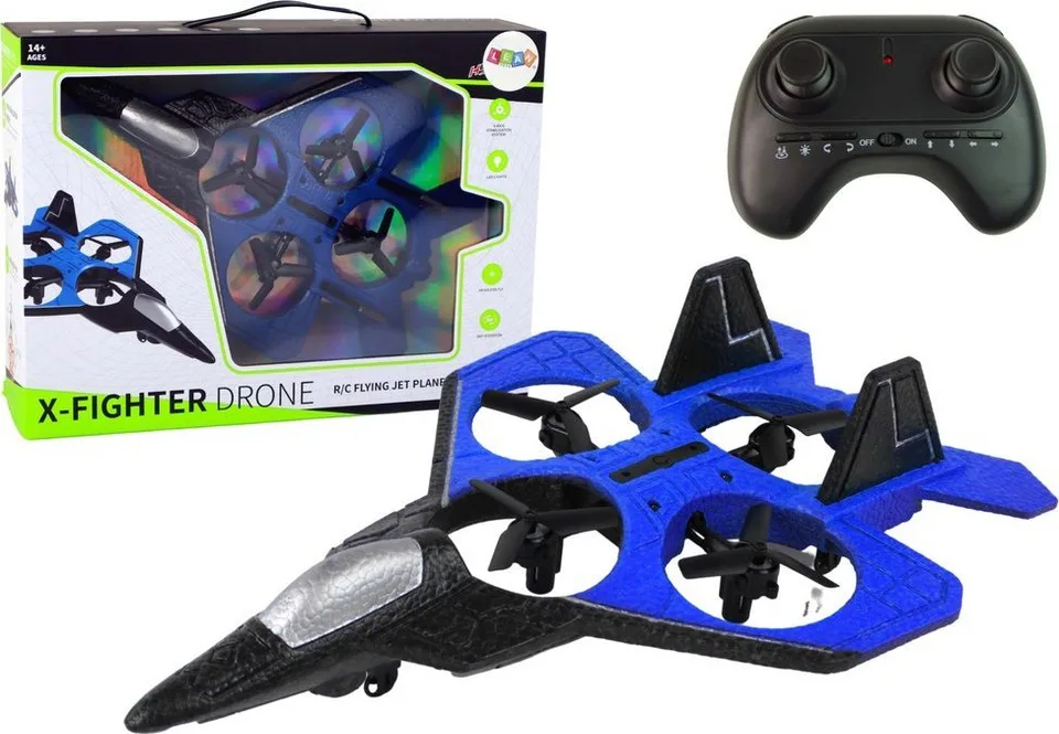 Samolot Dron RC Niebieski Myśliwiec Zdalnie Sterowany Pilot LEAN Toys