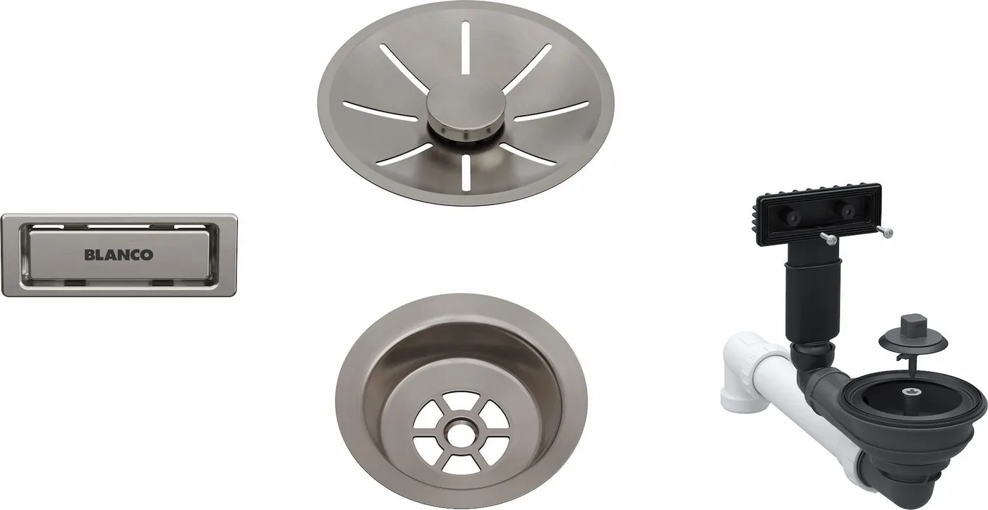 Blanco BLANCO Armatura odpływowo-przelewowa 1x3,5" z InFino i elementami stalowymi satin platinum